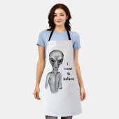 Graue Alien, ich wollte zu glauben Schürze (Getragen)