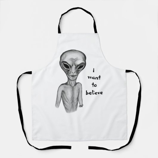 Graue Alien, ich wollte zu glauben Schürze (Vorderseite)