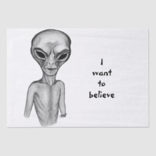 Graue Alien, ich wollte zu glauben Seidenpapier
