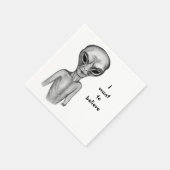 Graue Alien, ich wollte zu glauben Serviette (Ecke)