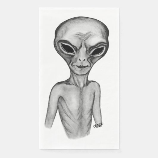 Graue Alien, ich wollte zu glauben Serviette (Vorderseite)