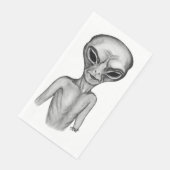 Graue Alien, ich wollte zu glauben Serviette (Ecke)