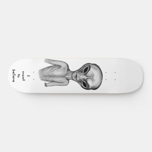 Graue Alien, ich wollte zu glauben Skateboard (Horizontal)