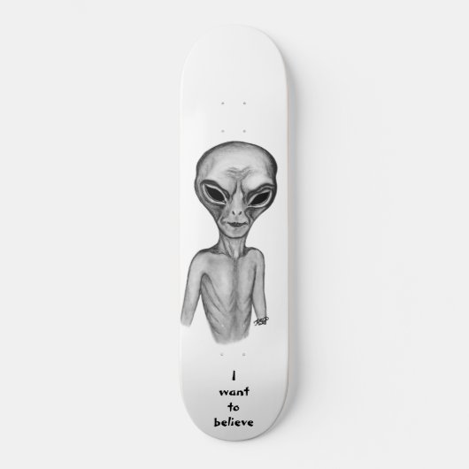 Graue Alien, ich wollte zu glauben Skateboard (Vorderseite)