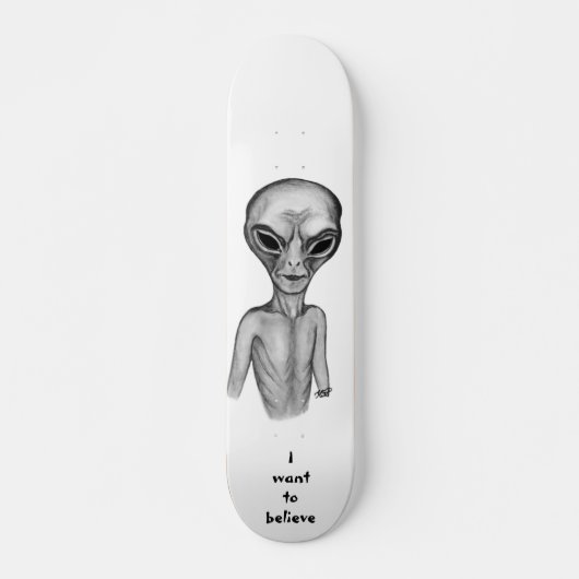 Graue Alien, ich wollte zu glauben Skateboard (Vorne)