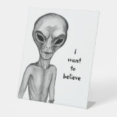 Graue Alien, ich wollte zu glauben Sockelschild (Vorderseite)