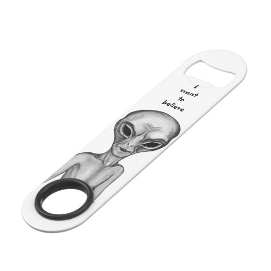 Graue Alien, ich wollte zu glauben Speed Flaschenöffner (Vorderseite Schrägansicht)