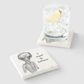 Graue Alien, ich wollte zu glauben Steinuntersetzer (Seitenansicht)