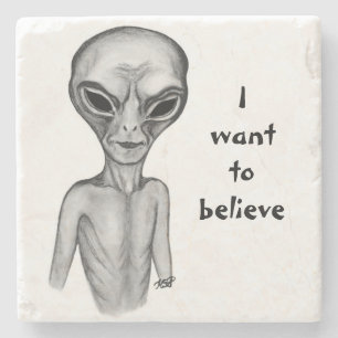Graue Alien, ich wollte zu glauben Steinuntersetzer