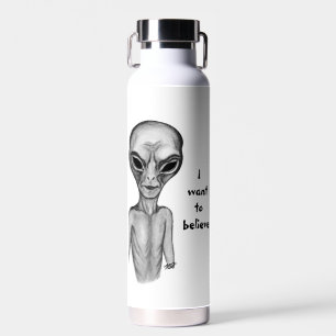 Graue Alien, ich wollte zu glauben Trinkflasche