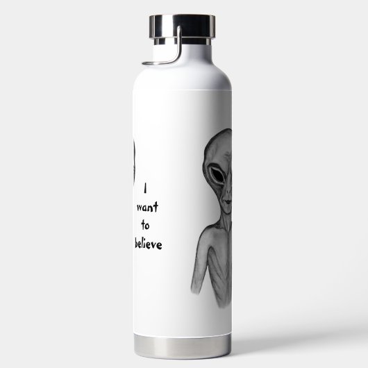 Graue Alien, ich wollte zu glauben Trinkflasche (Rechts)
