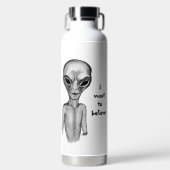 Graue Alien, ich wollte zu glauben Trinkflasche (Vorderseite)