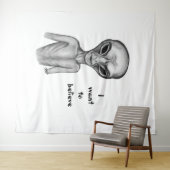 Graue Alien, ich wollte zu glauben Wandteppich (Beispiel (Horizontal))
