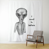 Graue Alien, ich wollte zu glauben Wandteppich (Beispiel)