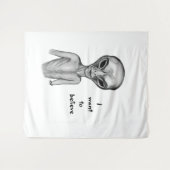 Graue Alien, ich wollte zu glauben Wandteppich (Vorderseite (Horizontal))