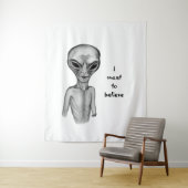Graue Alien, ich wollte zu glauben Wandteppich (Beispiel)