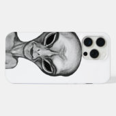 Graue Alien iPhone Hülle (Rückseite (Horizontal))