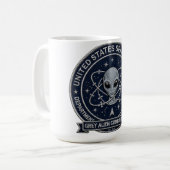 Graue Alien-Kampfeinheit Kaffeetasse (Vorderseite Links)
