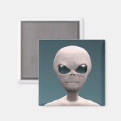 Graue Alien Magnet (Vorderseite/Rückseite)