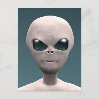 Graue Alien Postkarte