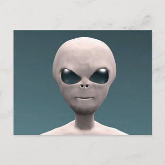 Graue Alien Postkarte