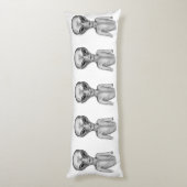 Graue Alien Seitenschläferkissen (Rückseite (Vertikal))