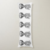 Graue Alien Seitenschläferkissen (Vorderseite Vertikal)