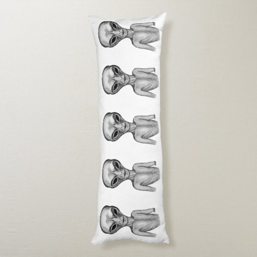 Graue Alien Seitenschläferkissen (Rückseite (Vertikal))