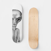 Graue Alien Skateboard (Vorderseite)