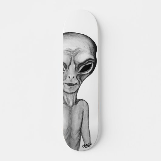 Graue Alien Skateboard (Vorne)