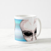 Graue alien-Studien-Tasse Kaffeetasse (VorderseiteRechts)