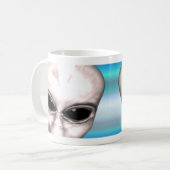 Graue alien-Studien-Tasse Kaffeetasse (Vorderseite Links)
