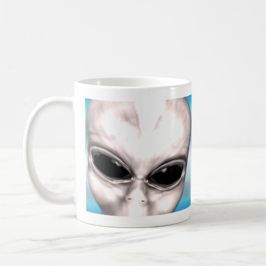 Graue alien-Studien-Tasse Kaffeetasse (Links)