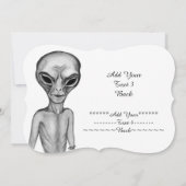 Graue Alien, Text hinzufügen Einladung (Rückseite)