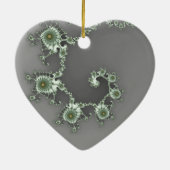 Graue Alien Weihnachts-Fraktal Keramikornament (Hinten)