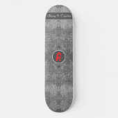 Graue Alligator-Lederskala benutzerdefinierte Mono Skateboard (Vorderseite)