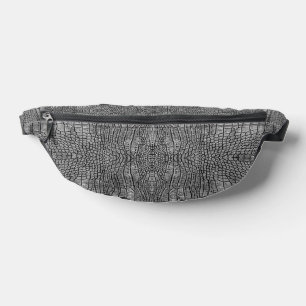 Graue Alligator Lederskalen Reptile Muster Bauchtasche