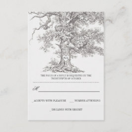 Graue alte Baum rustikale Hochzeit RSVP Karten