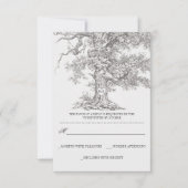 Graue alte Baum rustikale Hochzeit RSVP Karten (Vorderseite)
