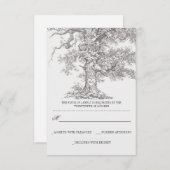 Graue alte Baum rustikale Hochzeit RSVP Karten (Vorne/Hinten)