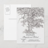graue alte Eiche Save-the-Date-Postkarten Ankündigungspostkarte (Vorne/Hinten)