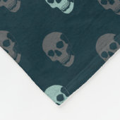 Graue anatomische Schädel-Punkte, Minze grau Fleecedecke (Ecke)