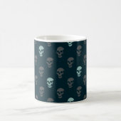 Graue anatomische Schädel-Punkte, Minze grau Kaffeetasse (Mittel)