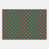 Graue anatomische Schädel-Punkte rosa grün Geschenkpapier Set (Vorderseite 2)