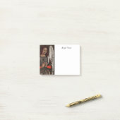 Graue Angel-Klapphandschuhe Post-it Klebezettel (Auf Schreibtisch)