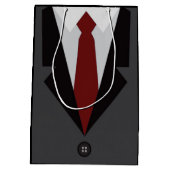 Graue Anzug mittelgroße Geschenktasche Mittlere Geschenktüte (Rückseite)