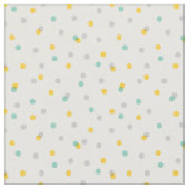 Graue Aqua und gelbe Confetti-Punkte Stoff (Nahaufnahme)