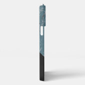 Graue, Aquamarin blaue Marmor mit Blau iPhone Hülle (Rechte Seite)