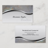 Graue aquamarine Felsenrealtor-Realestate Visitenkarte (Vorne/Hinten)