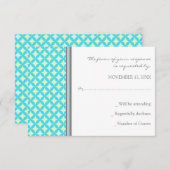 Graue Aquamarine Mintmuster UAWG Wedding Card RSVP Karte (Vorne/Hinten)